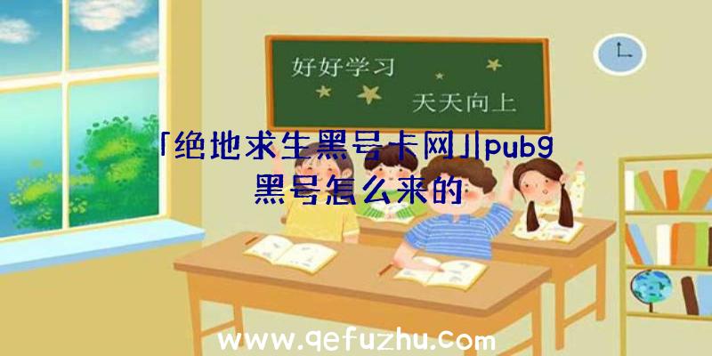 「绝地求生黑号卡网」|pubg黑号怎么来的